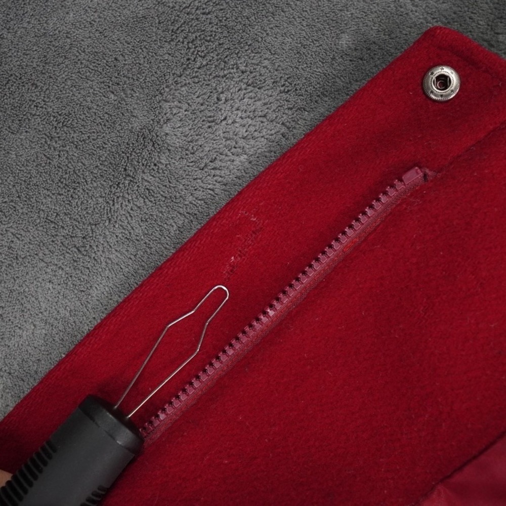 VTG‎ Talbots Wool Toggle Duffel Coat Womens 6 Red Petite Removable Hood Gorpcore - Picture 14 of 16